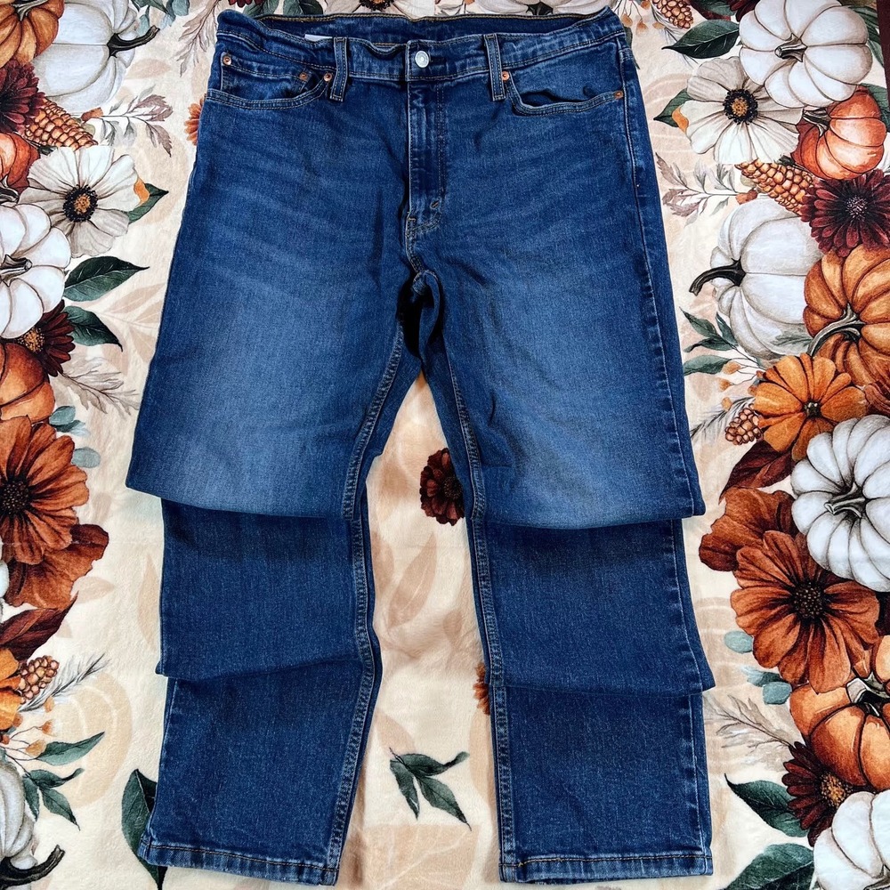 Levis 511 Mens Slim Straight Leg Jeans Dark Blue Wash Denim Zip Fly Size 36x32